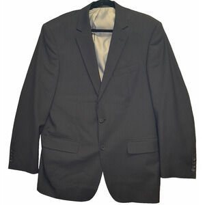 Robbins & Brooks Mens Wool Blend Blazer 42R Charcoal Grey Striped 2-Button